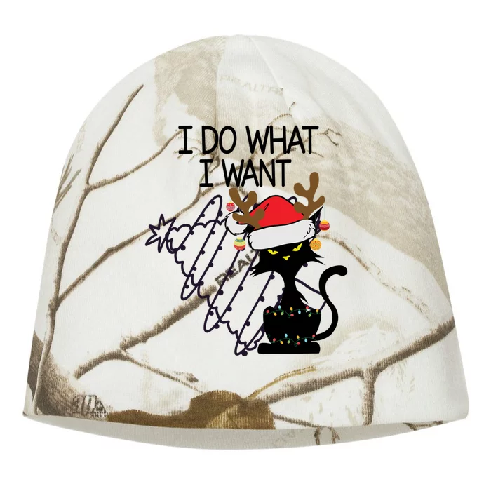 I Do What I Want Christmas Tree Cat Cool Gift Kati - Camo Knit Beanie