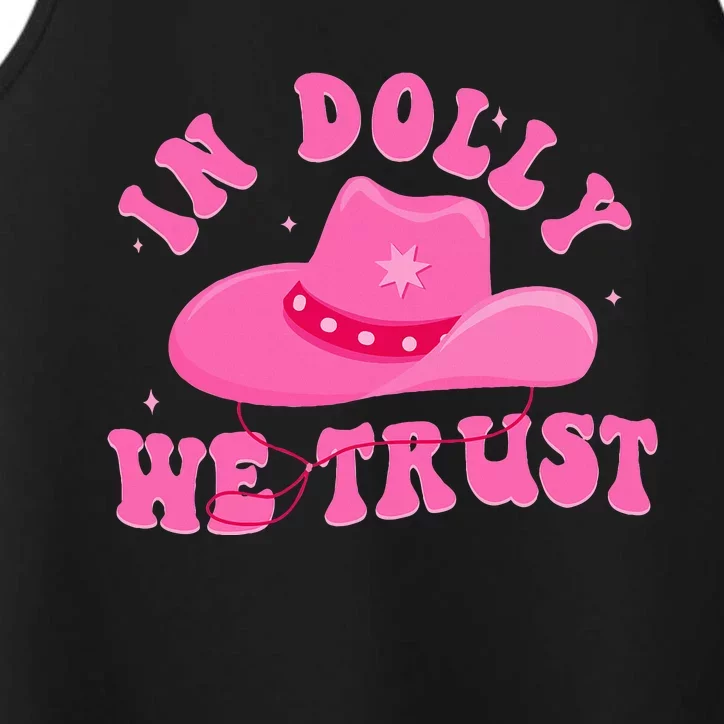 In D.O.L.L.Y We Trust Pink Hat Performance Tank