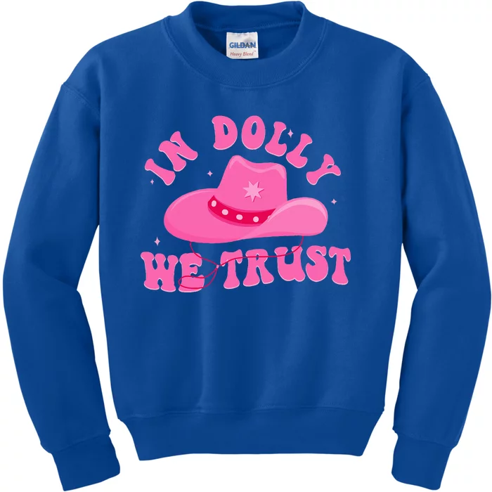 In D.O.L.L.Y We Trust Pink Hat Kids Sweatshirt