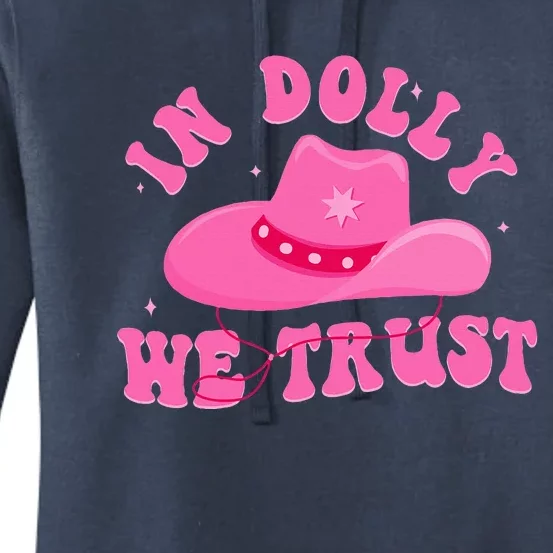 In D.O.L.L.Y We Trust Pink Hat Women's Pullover Hoodie