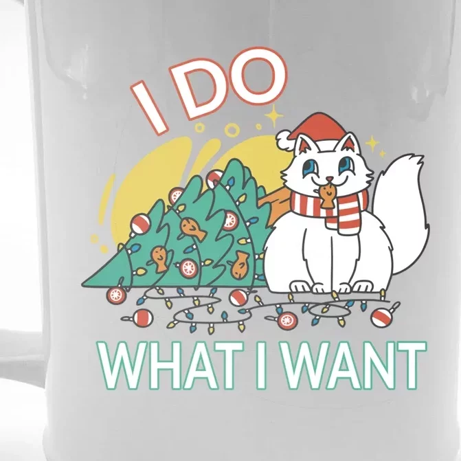 I Do What I Want Mischievous Christmas Cat Meaningful Gift Front & Back Beer Stein