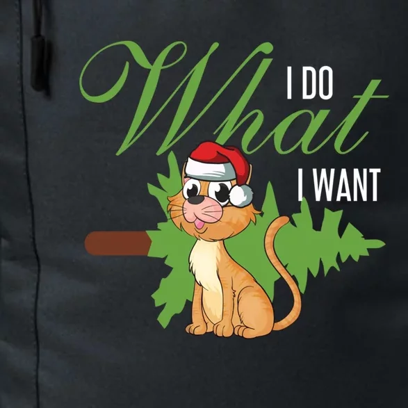 I Do What I Want Cat Wearing Santa Hat Sarcastic Christmas Meaningful Gift Daily Commute Backpack