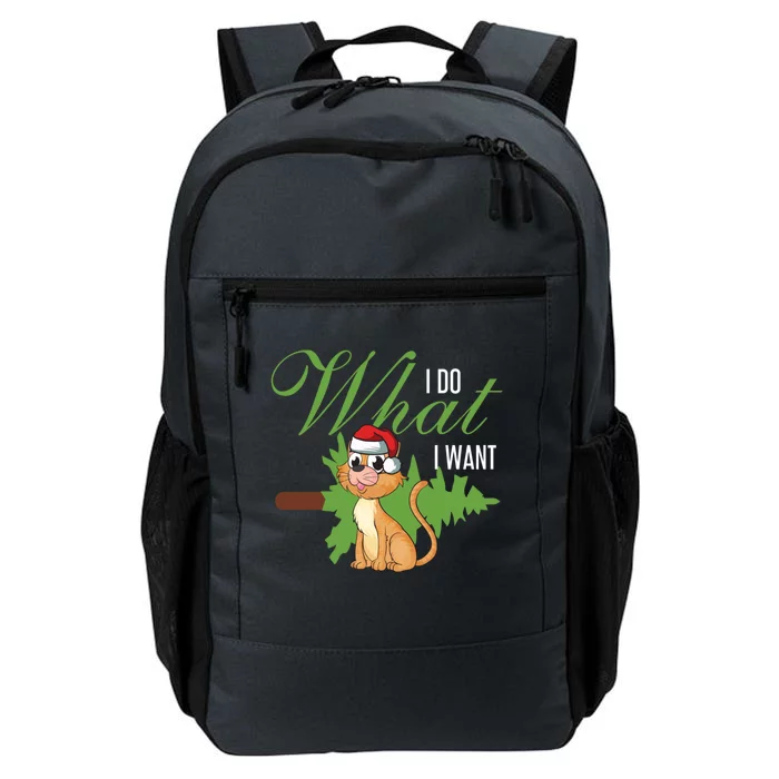 I Do What I Want Cat Wearing Santa Hat Sarcastic Christmas Meaningful Gift Daily Commute Backpack