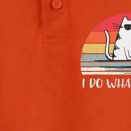 I Do What I Want Funny Black Cat Lovers Dry Zone Grid Performance Polo