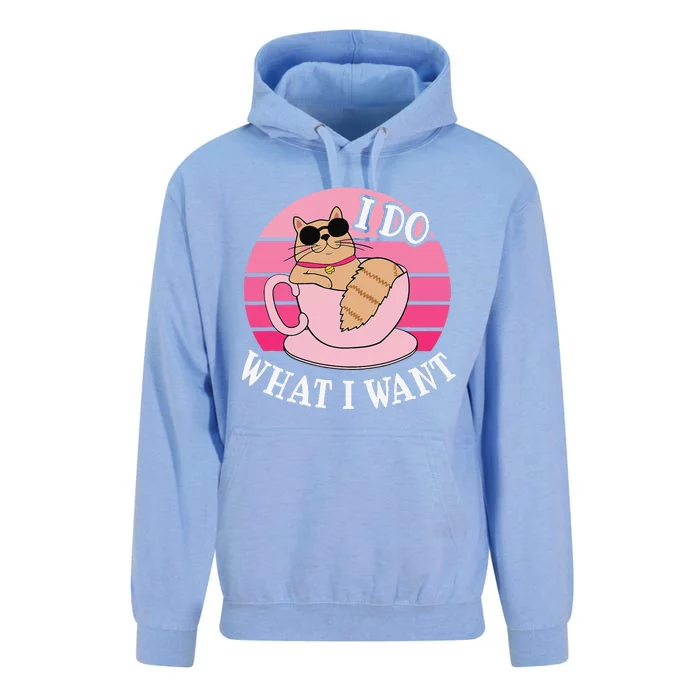 I Do What I Want Funny Cat Lover Teacup Unisex Surf Hoodie