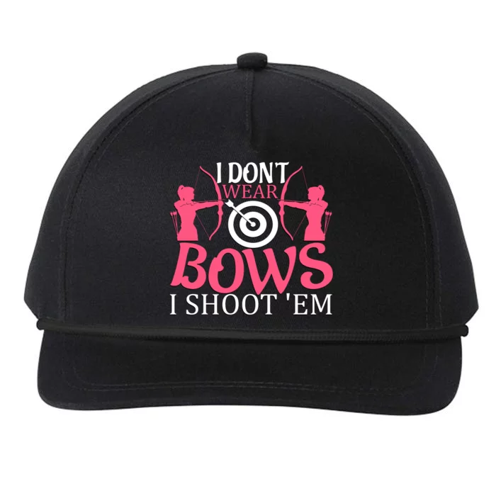 I Dont Wear Bows I Shoot Em Snapback Five-Panel Rope Hat