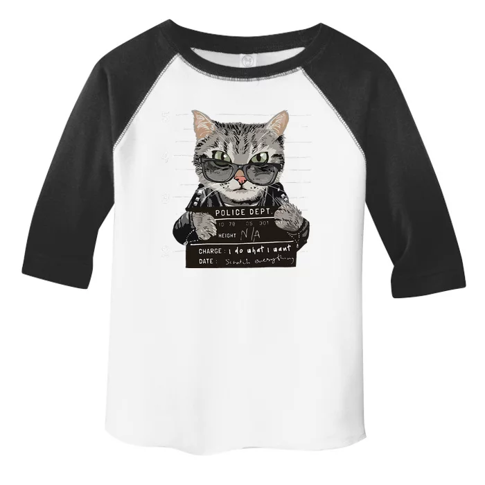 I Do What I Want Funny Cat Scratched Everything Toddler Fine Jersey T-Shirt