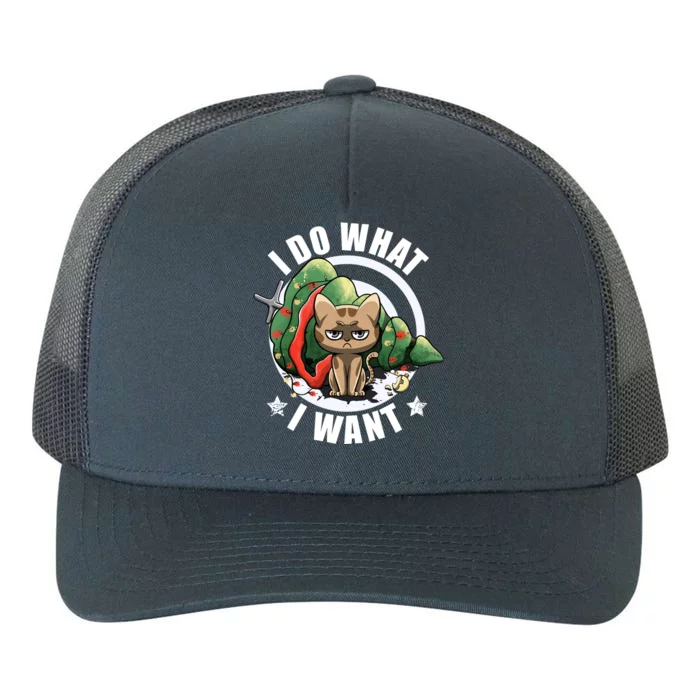 I Do What I Want Funny Cat Dad Cat Moms Christmas Cat Lovers Gift Yupoong Adult 5-Panel Trucker Hat