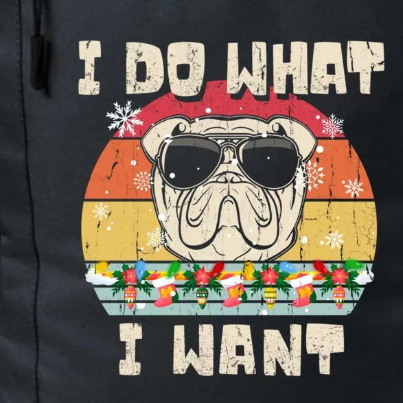 I Do What I Want Olde English Bulldog Retro Christmas Style Gift Daily Commute Backpack