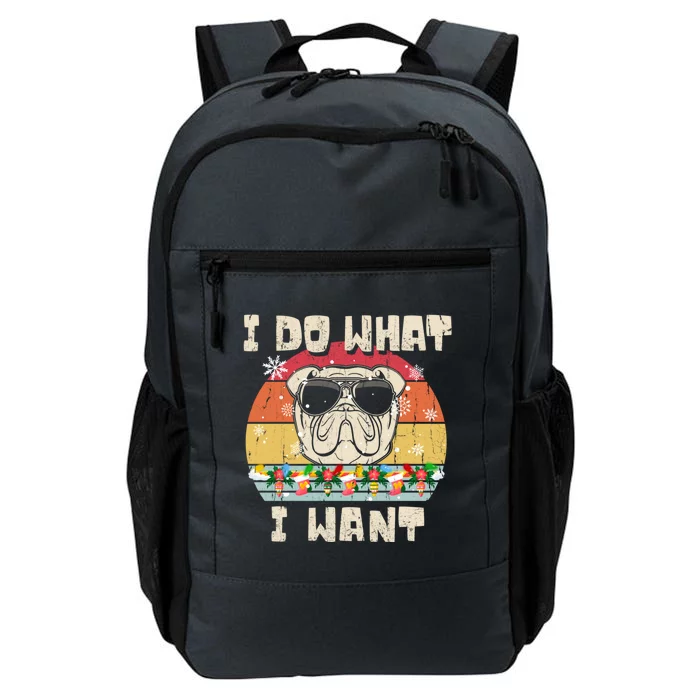 I Do What I Want Olde English Bulldog Retro Christmas Style Gift Daily Commute Backpack