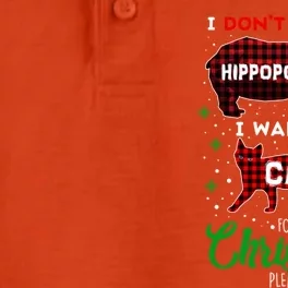 I DonT Want A Hippopotamus Want A Cat Red Plaid Christmas Gift Dry Zone Grid Performance Polo