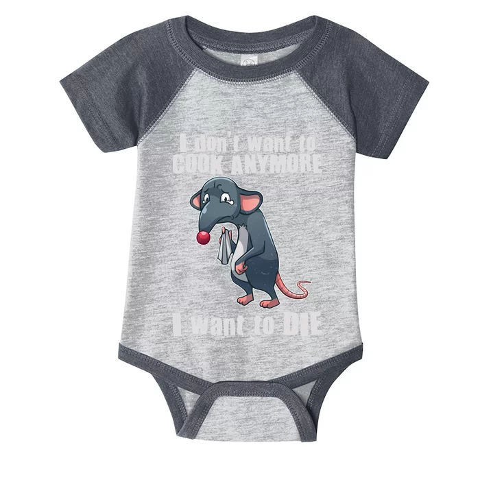 I Don't Want To Cook Anymore I Want To Die Infant Baby Jersey Bodysuit