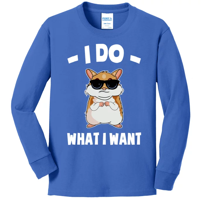 I Do What I Want Meaningful Gift Hammy Funny Hamster Gift Kids Long Sleeve Shirt