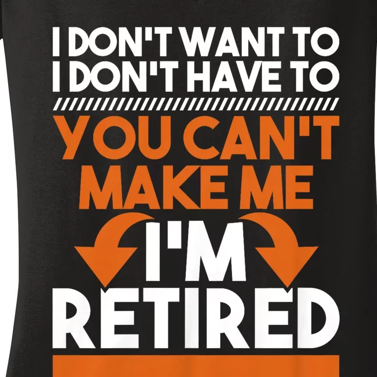 I DonT Want To I DonT Have To Retirement Retiree Pension Women's V-Neck T-Shirt