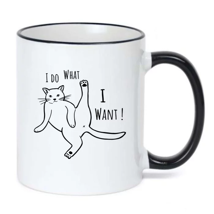 I Do What I Want Cat Black Color Changing Mug