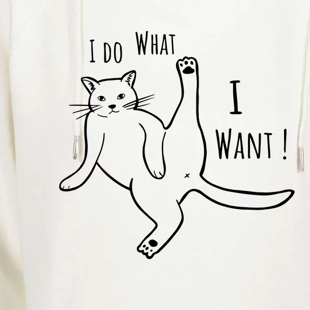 I Do What I Want Cat Womens Funnel Neck Pullover Hood