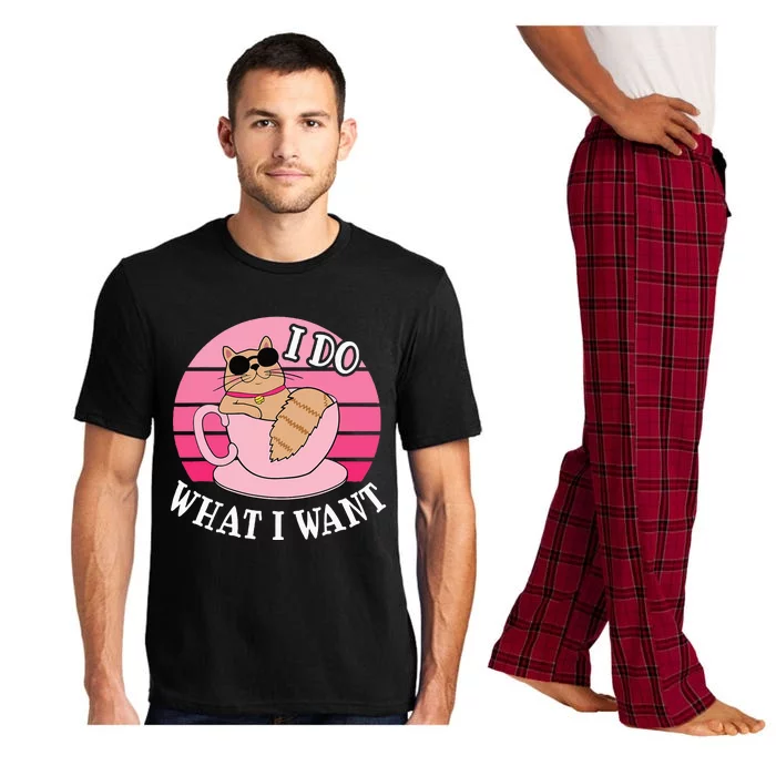 I Do What I Want Funny Cat Lover Teacup Pajama Set