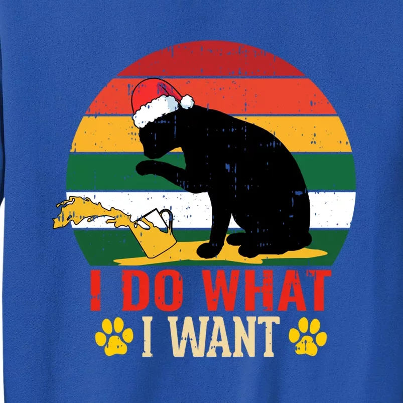 I Do What I Want Cat Christmas Pajama Funny Kitten Xmas Gift Tall Sweatshirt