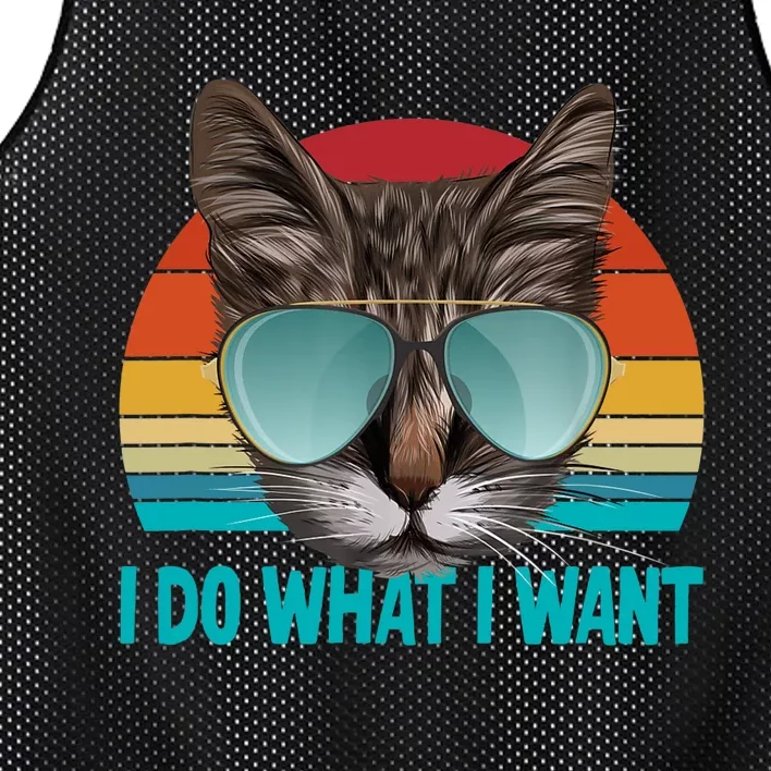 I Do What I Want Cat Mesh Reversible Basketball Jersey Tank