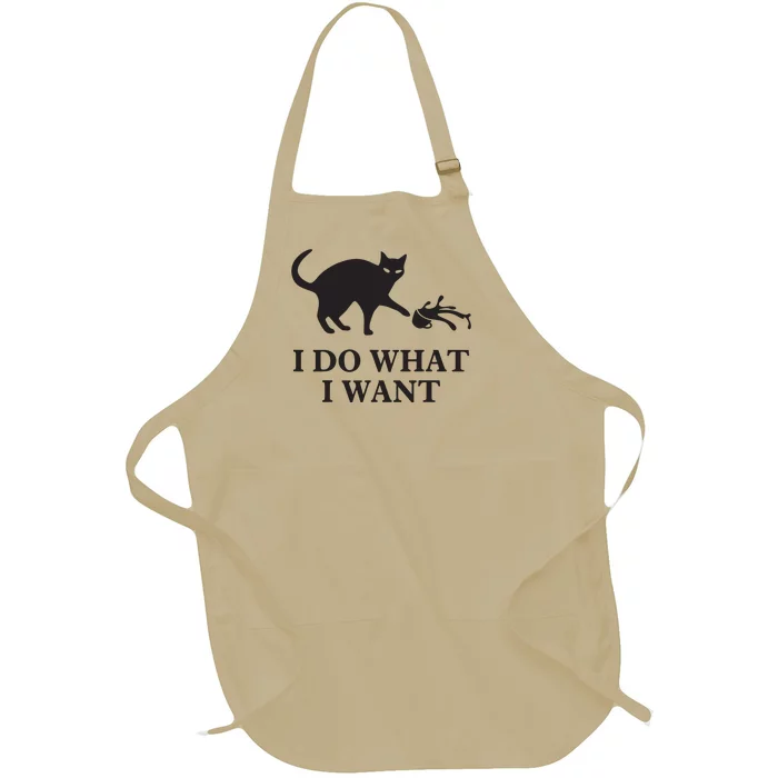 I Do What I Want Cat Gift Full-Length Apron With Pocket