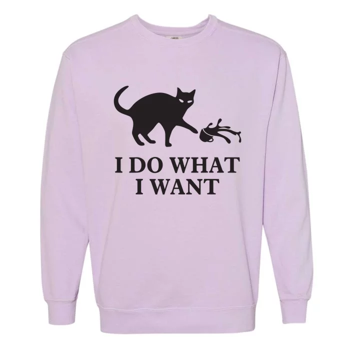 I Do What I Want Cat Gift Garment-Dyed Sweatshirt