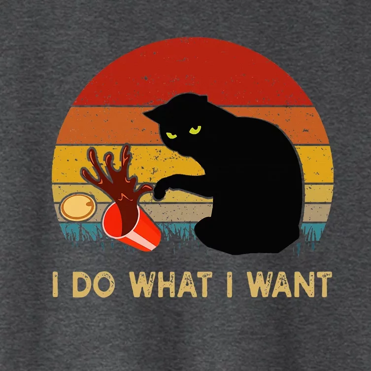 I Do What I Want Funny Black Cat Gifts Women's Crop Top Tee