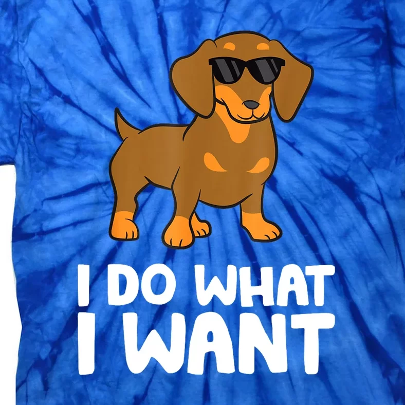 I Do What I Want Cute Dachshund Gift Tie-Dye T-Shirt