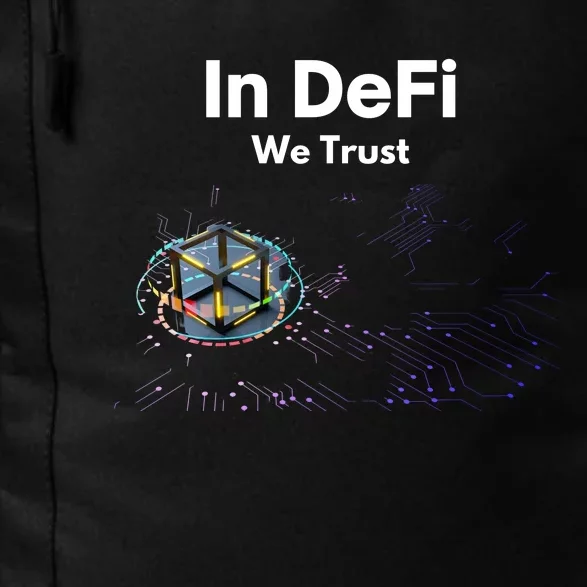 In DeFi We Trust Cryptocurrency Bitcoin Ethereum Blockchain Daily Commute Backpack