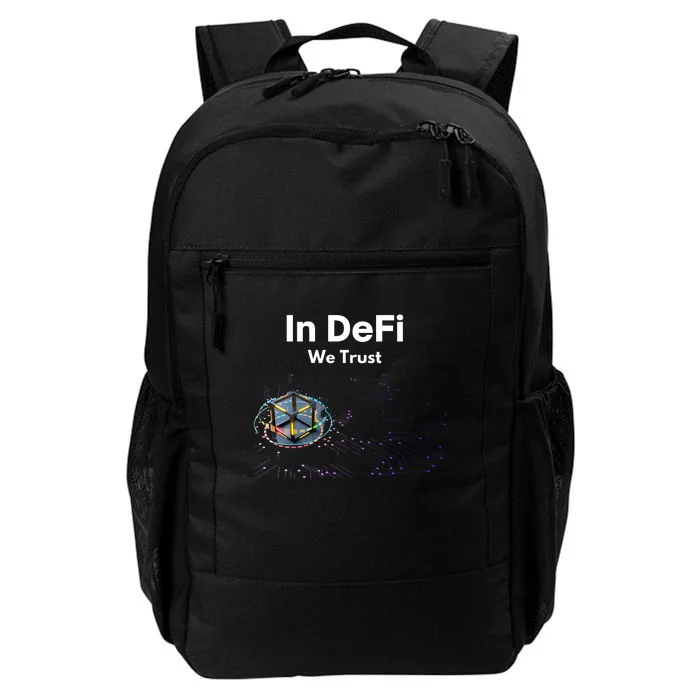 In DeFi We Trust Cryptocurrency Bitcoin Ethereum Blockchain Daily Commute Backpack