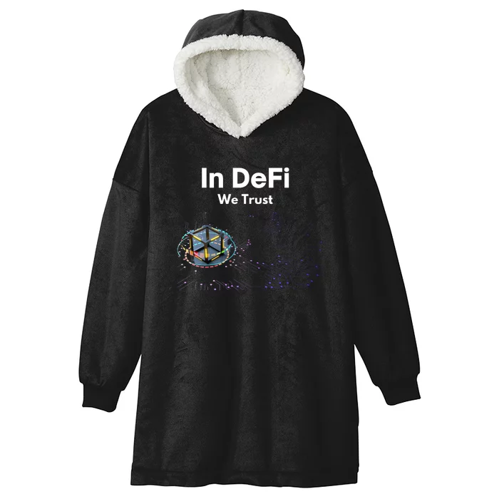 In DeFi We Trust Cryptocurrency Bitcoin Ethereum Blockchain Hooded Wearable Blanket