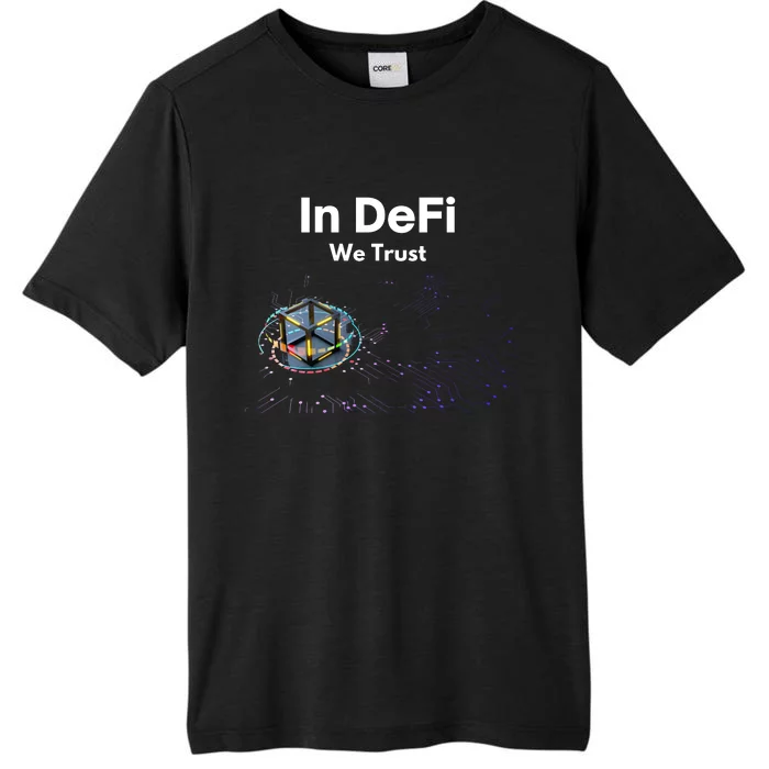 In DeFi We Trust Cryptocurrency Bitcoin Ethereum Blockchain ChromaSoft Performance T-Shirt