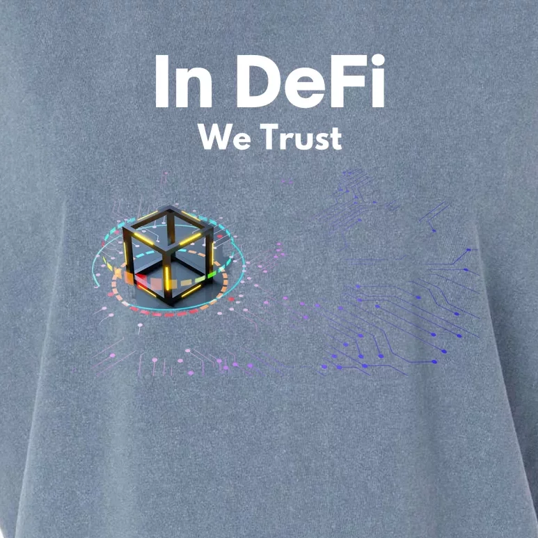 In DeFi We Trust Cryptocurrency Bitcoin Ethereum Blockchain Garment-Dyed Women's Muscle Tee