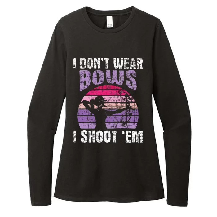 I Dont Wear Bows I Shoot Em Archery Girl Bowman Archer Womens CVC Long Sleeve Shirt