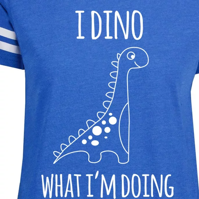 I Dino What IM Doing Brachiosaurus Dinosaur Pun Cool Gift Cool Gift Enza Ladies Jersey Football T-Shirt