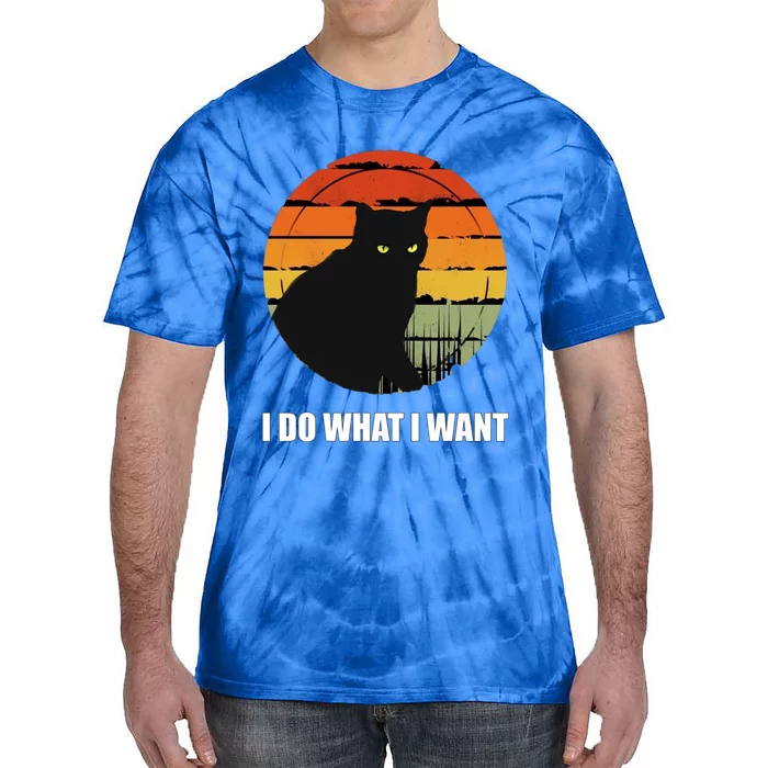 I Do What I Want Vintage Funny Cagreat Gift For Cat Dad/mom Gift Tie-Dye T-Shirt