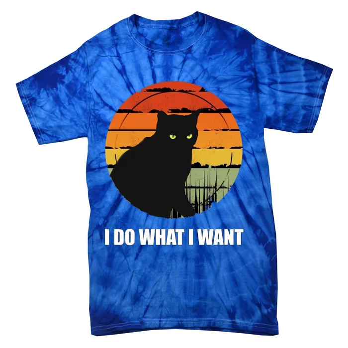 I Do What I Want Vintage Funny Cagreat Gift For Cat Dad/mom Gift Tie-Dye T-Shirt