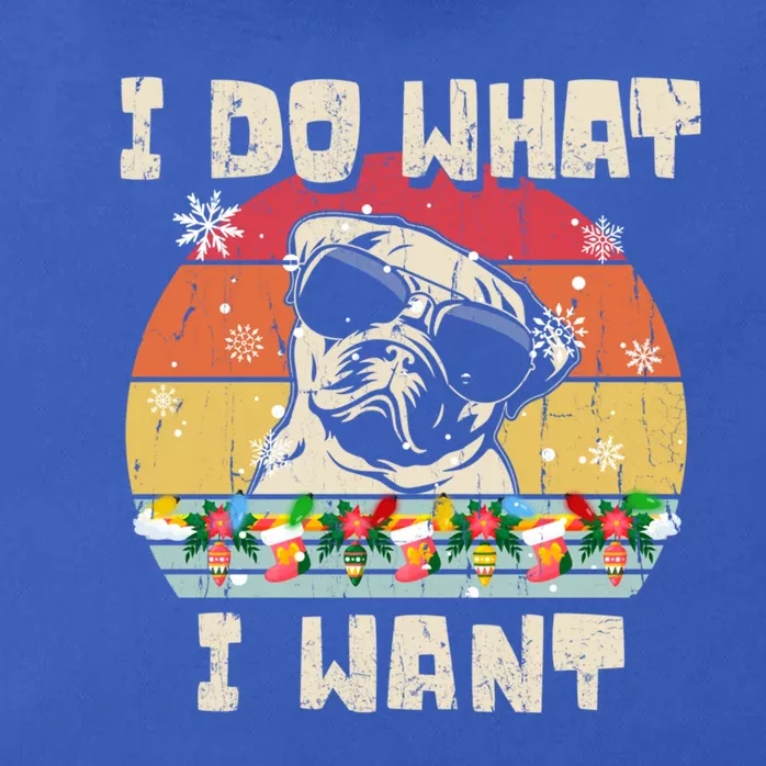 I Do What I Want Pug Retro Christmas Style Funny Meaningful Gift Zip Tote Bag