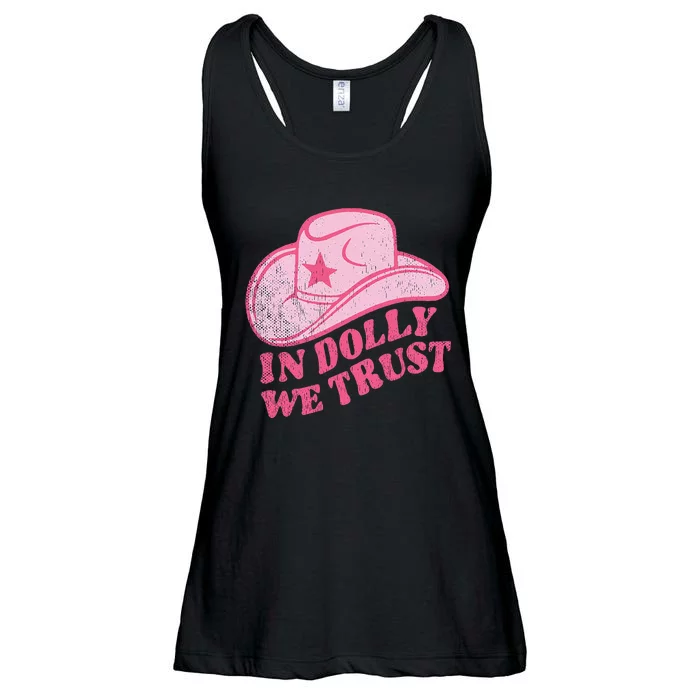 In Dolly We Trust Pink Hat Retro Outfit Dolly Ladies Essential Flowy Tank