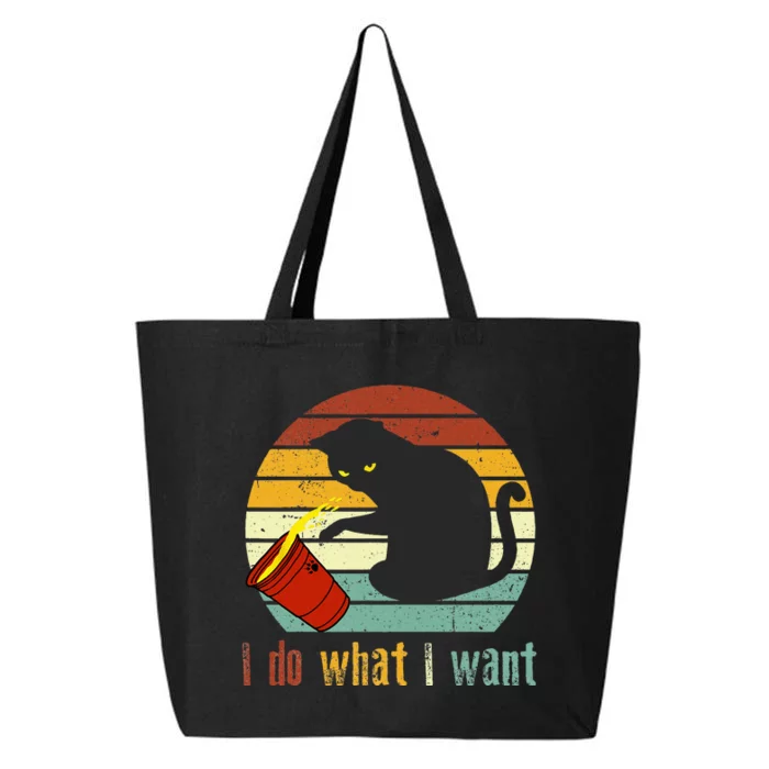 I Do What I Want Cat Coffee Black Cat Red Cup Funny Graphic 25L Jumbo Tote