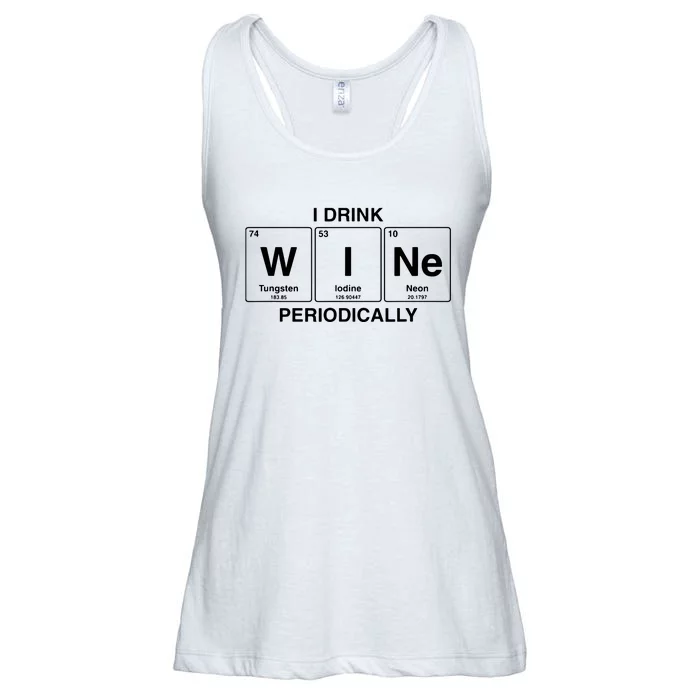 I Drink Wine Periodically Funny Periodic Table Wine Drinker Ladies Essential Flowy Tank