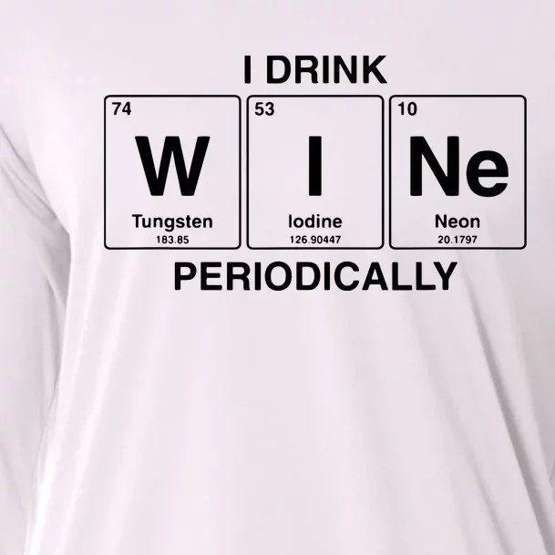 I Drink Wine Periodically Funny Periodic Table Wine Drinker Cooling Performance Long Sleeve Crew