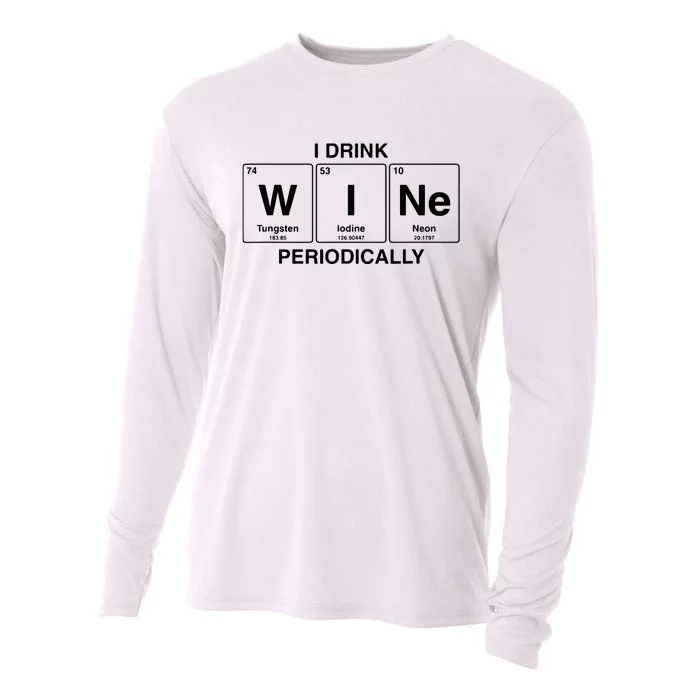 I Drink Wine Periodically Funny Periodic Table Wine Drinker Cooling Performance Long Sleeve Crew