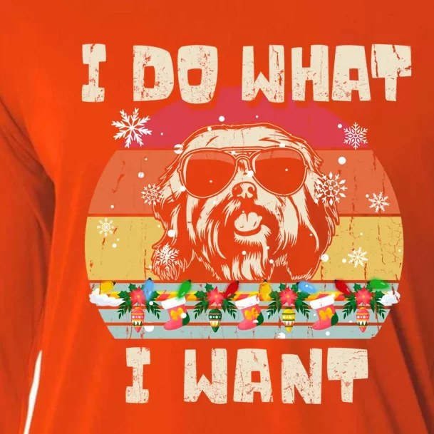 I Do What I Want Havanese Retro Christmas Style Funny Great Gift Cooling Performance Long Sleeve Crew