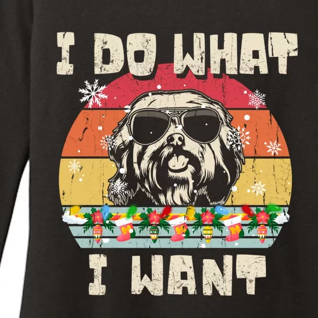 I Do What I Want Havanese Retro Christmas Style Funny Great Gift Womens CVC Long Sleeve Shirt