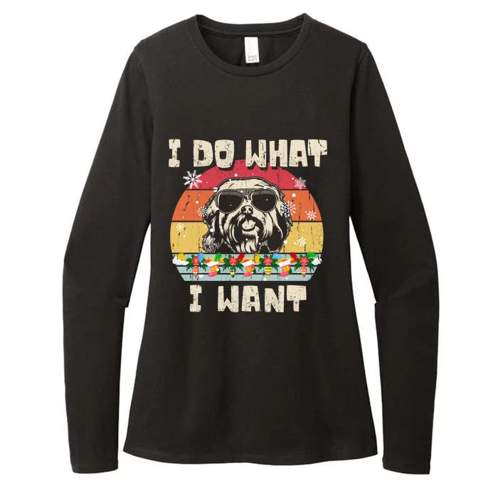 I Do What I Want Havanese Retro Christmas Style Funny Great Gift Womens CVC Long Sleeve Shirt