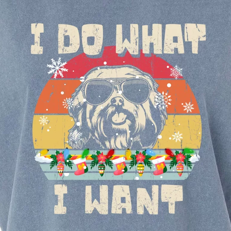 I Do What I Want Havanese Retro Christmas Style Funny Great Gift Garment-Dyed Women's Muscle Tee