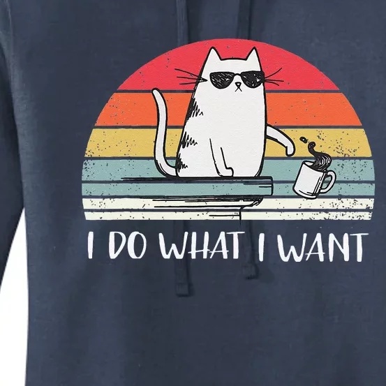 I Do What I Want Funny Black Cat Lovers Women's Pullover Hoodie