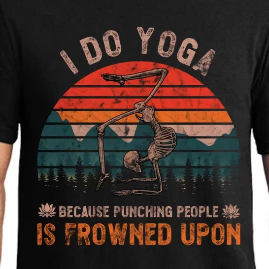 I Do Yoga Because Punching People Is Frowned Upon Retro Gift Pajama Set