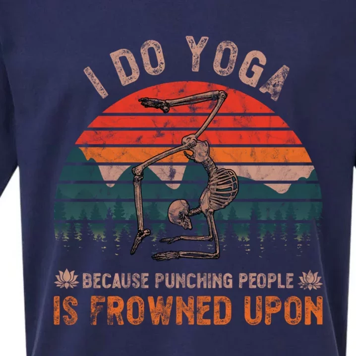 I Do Yoga Because Punching People Is Frowned Upon Retro Gift Sueded Cloud Jersey T-Shirt