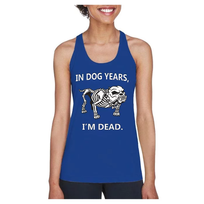 In Dog Years I'm Dead Funny Sayings Gift Great Funny Gift Women's Racerback Tank